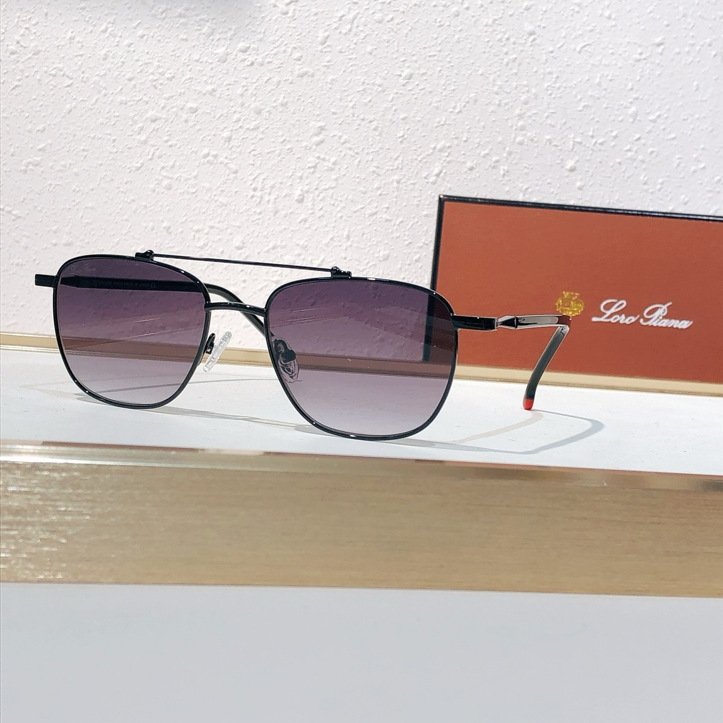 Loro Piana FAI0302 Titanium Aviator Sunglasses 54-18-145 Unisex Italy