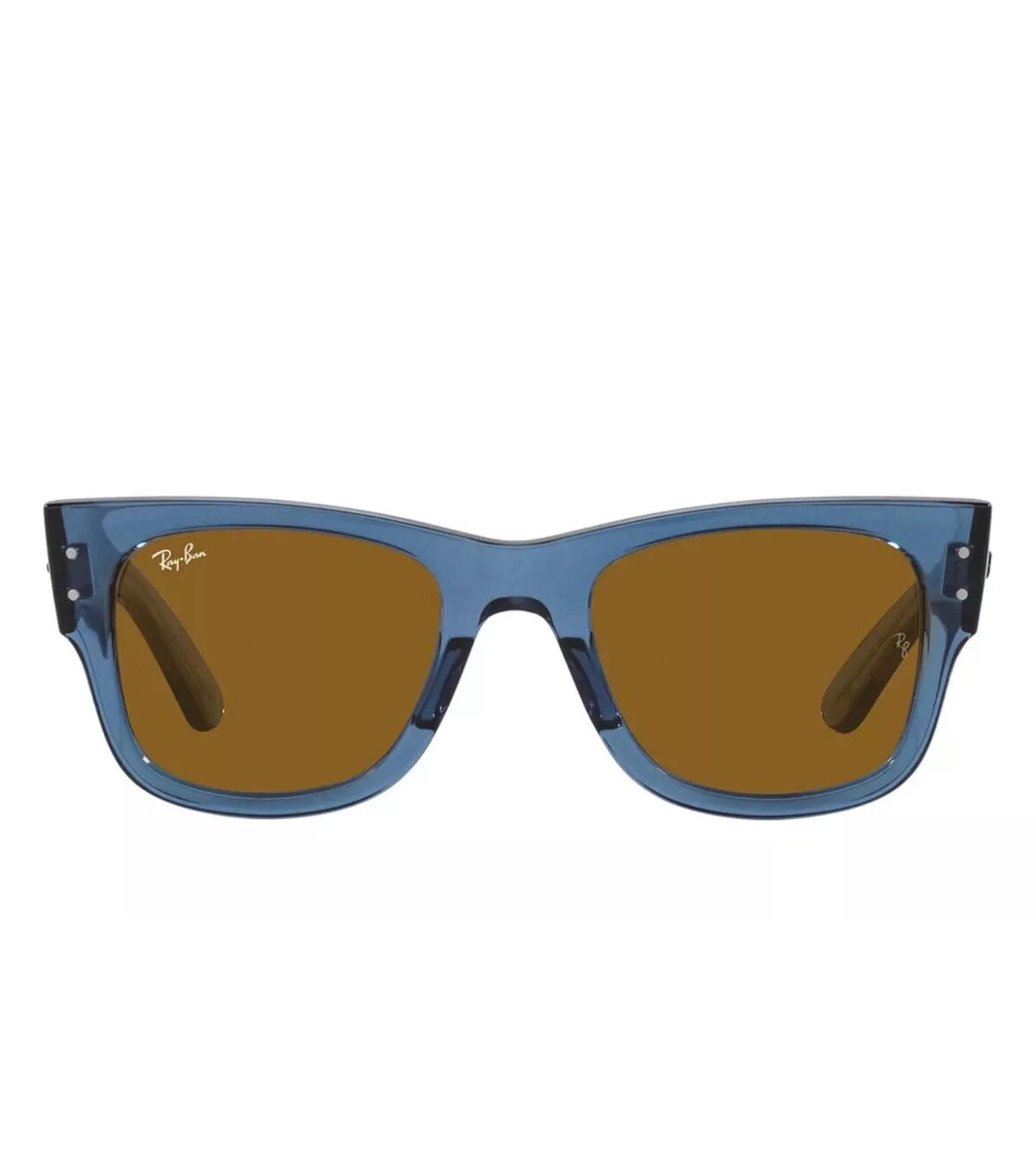 Ray-Ban Mega Wayfarer Polished Transparent Blue /Brown Lens RB0840S 668073 NoBox