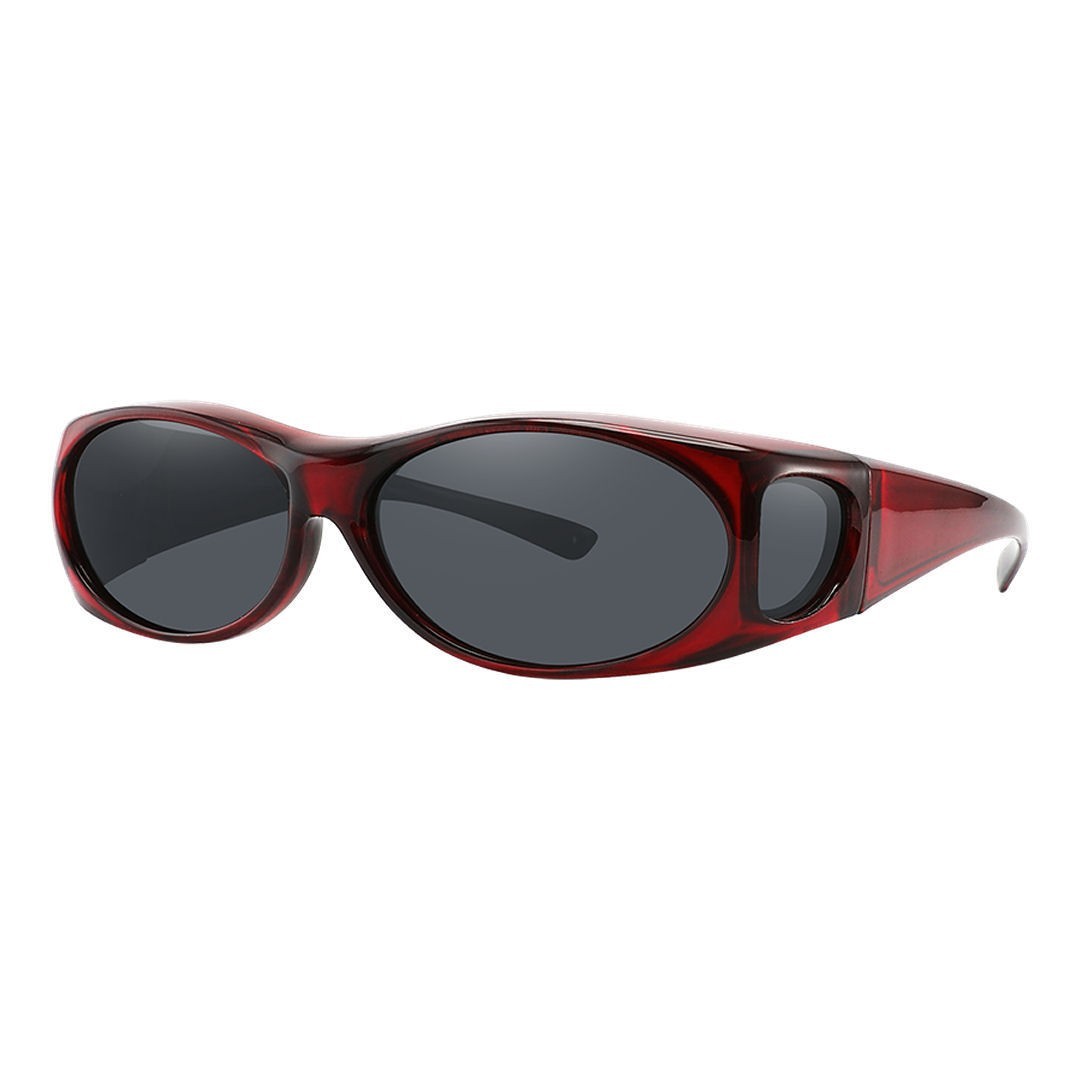 Polarized Sunglasses Medium Fit Over Glasses Rectangular OTG Frame Anti-Glare