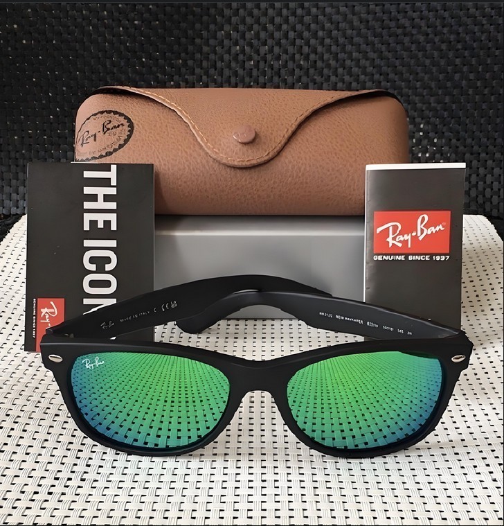 COLORFUL GREEN RB2132 RAY-BAN NEW WAYFARER SUNGLASSES FREE (55-18 145MM)