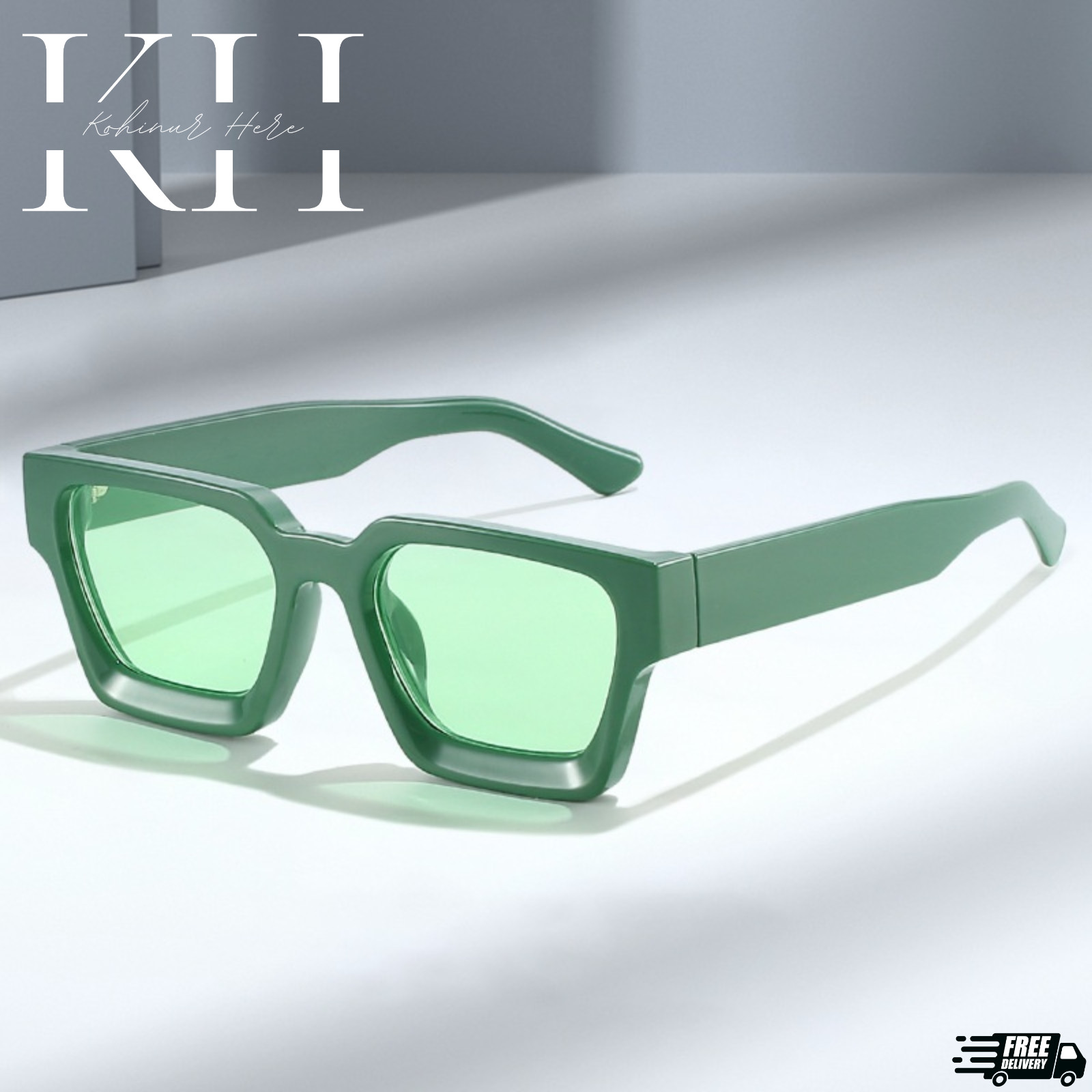 Men Sunglasses Hip Hop Square Designer Shades Retro Thick Frame Rapper Fashion