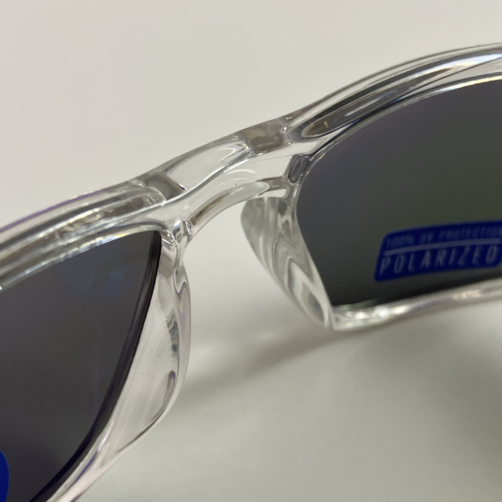Hurley Men Polarized Sunglasses Clear Frame Purple Mirror Lens 58 mm Dune
