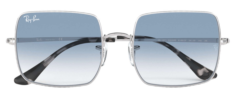 Ray-Ban Square Silver l Clear Gradient Blue RB1971 91493F 54mm