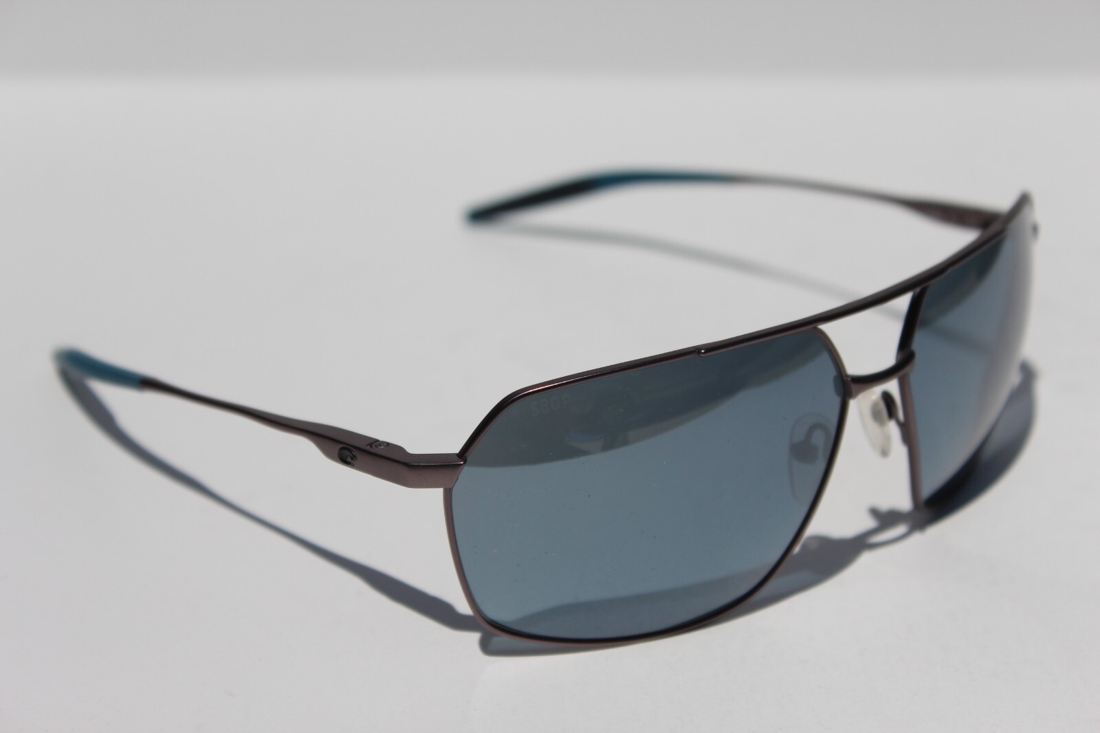 COSTA DEL MAR Pilothouse 580P POLARIZED Sunglasses Matte Gunmetal/Silver NEW