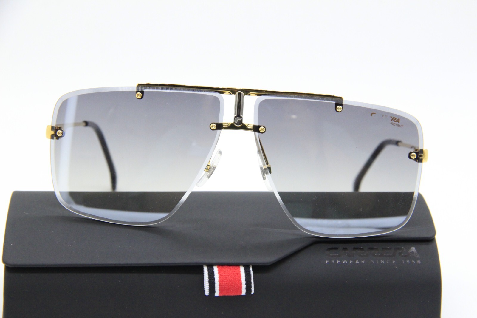 NEW CARRERA 1016/S RHLIC GOLD BLACK AUTHENTIC SUNGLASSES W/CASE 64-11