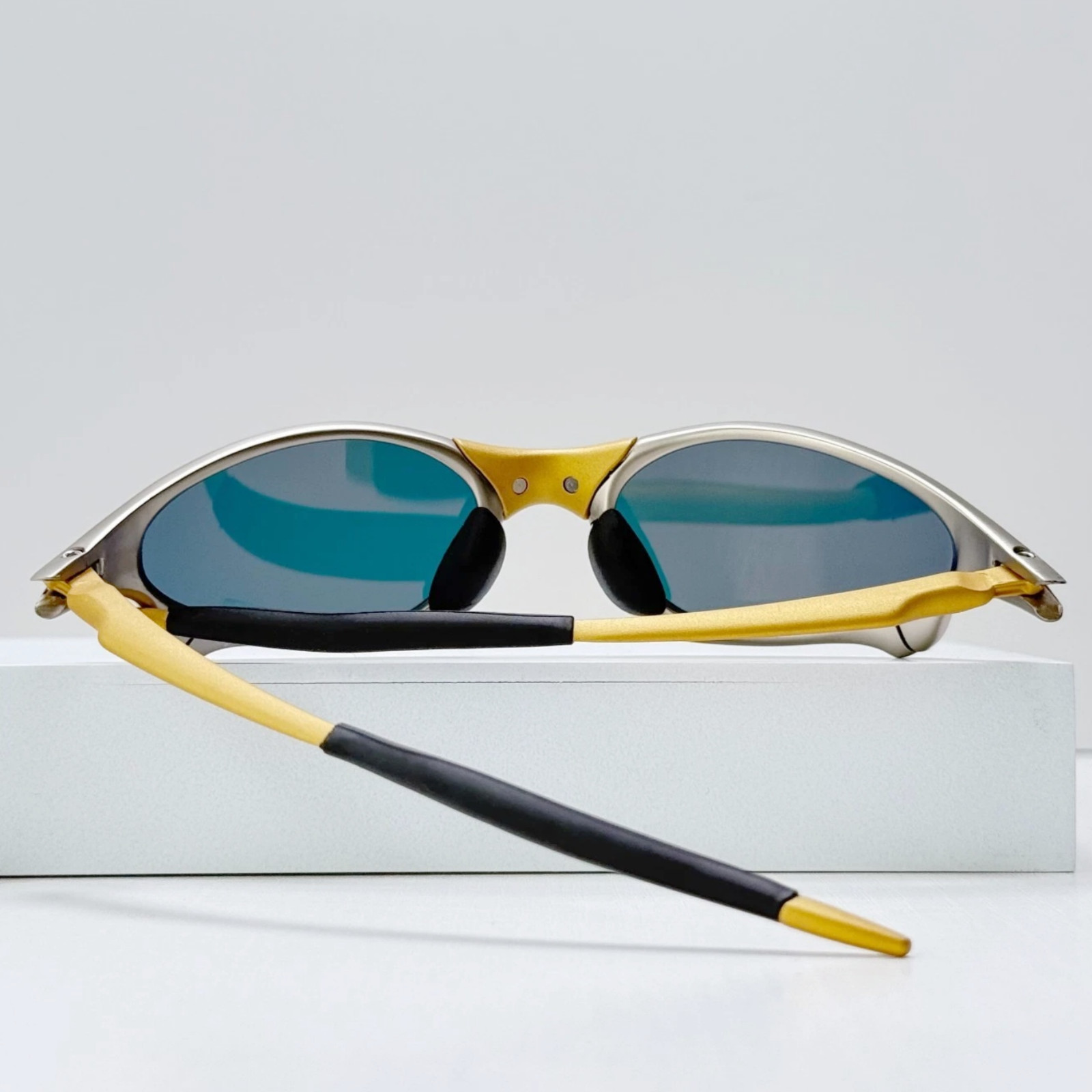 Oakley Penny X-Metal Sunglasses Silver Frame Fire Iridium Lens Vintage