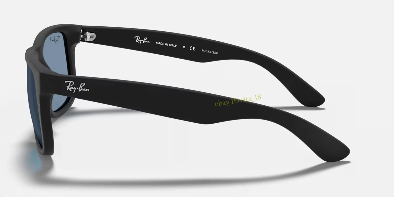 Ray-Ban Justin RB4165 622/2V Polarized Sunglasses 54mm Matte Black Grey Lens UV