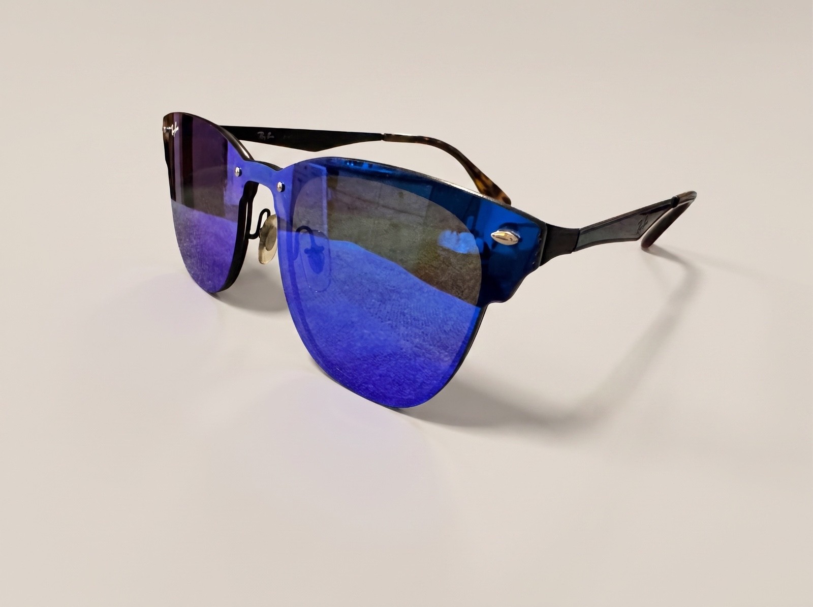 Title: Ray-Ban Blaze Clubmaster Sunglasses (RB3576N) – Blue Mirror
