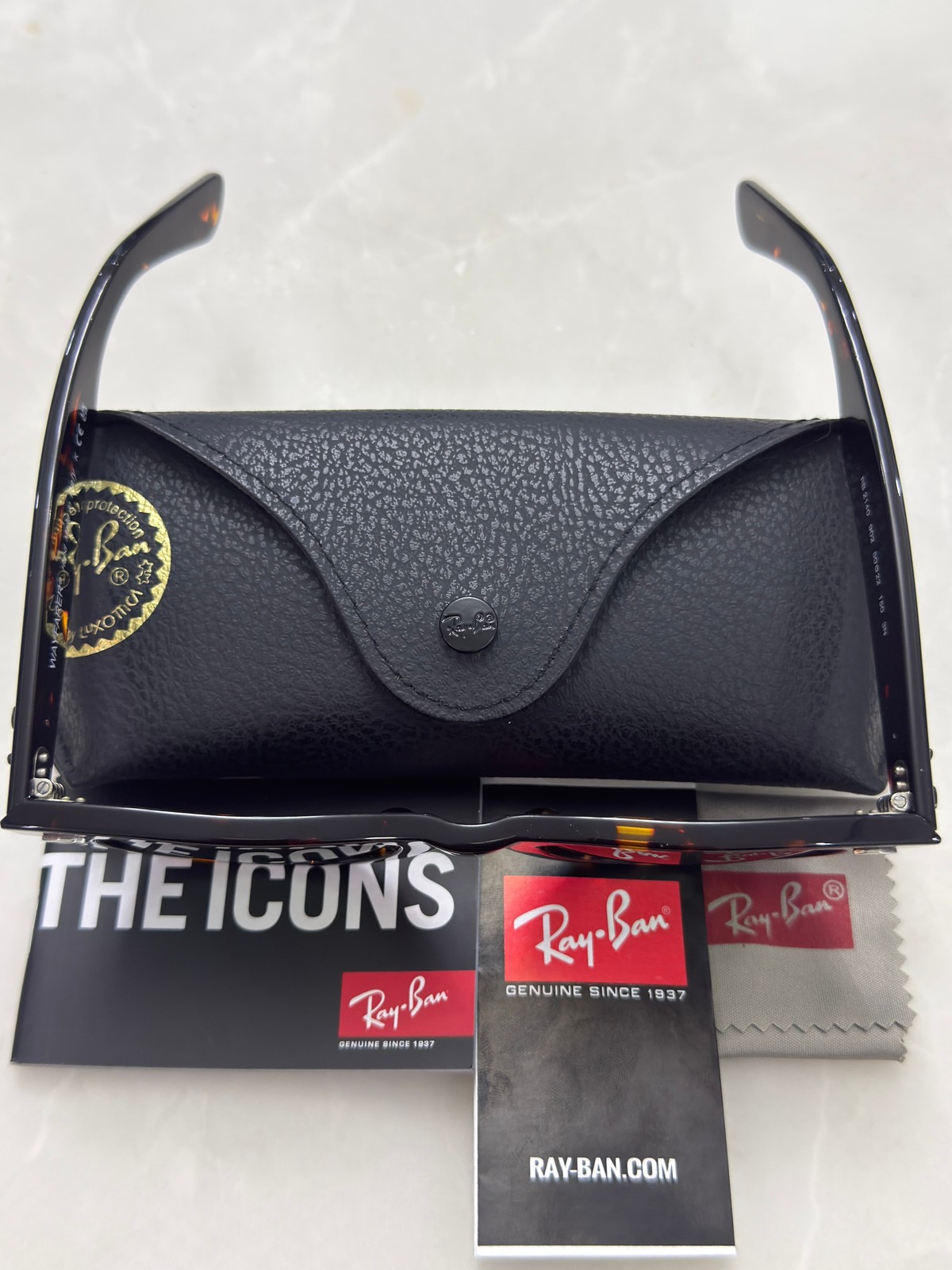 Ray-Ban Sunglasses RB2140 902 Original Wayfarer Tortoise Frame Green Lenses 50mm