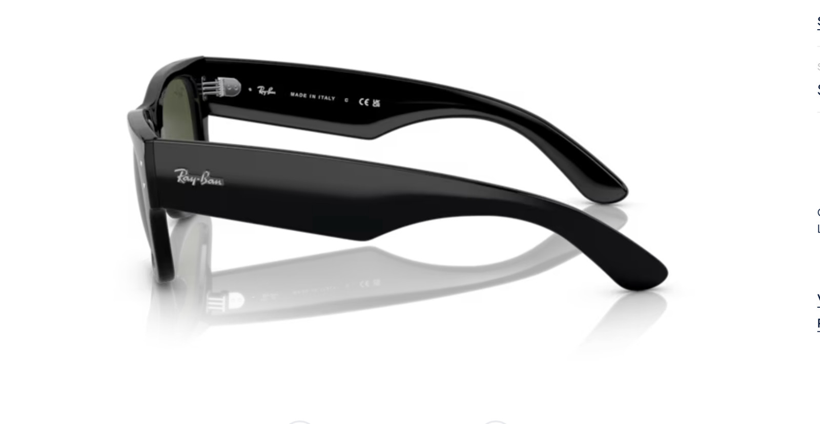 Ray Ban Mega Wayfarer RB0840S 901/31 51 Black w/ Green Sunglasses Rayban 0840S