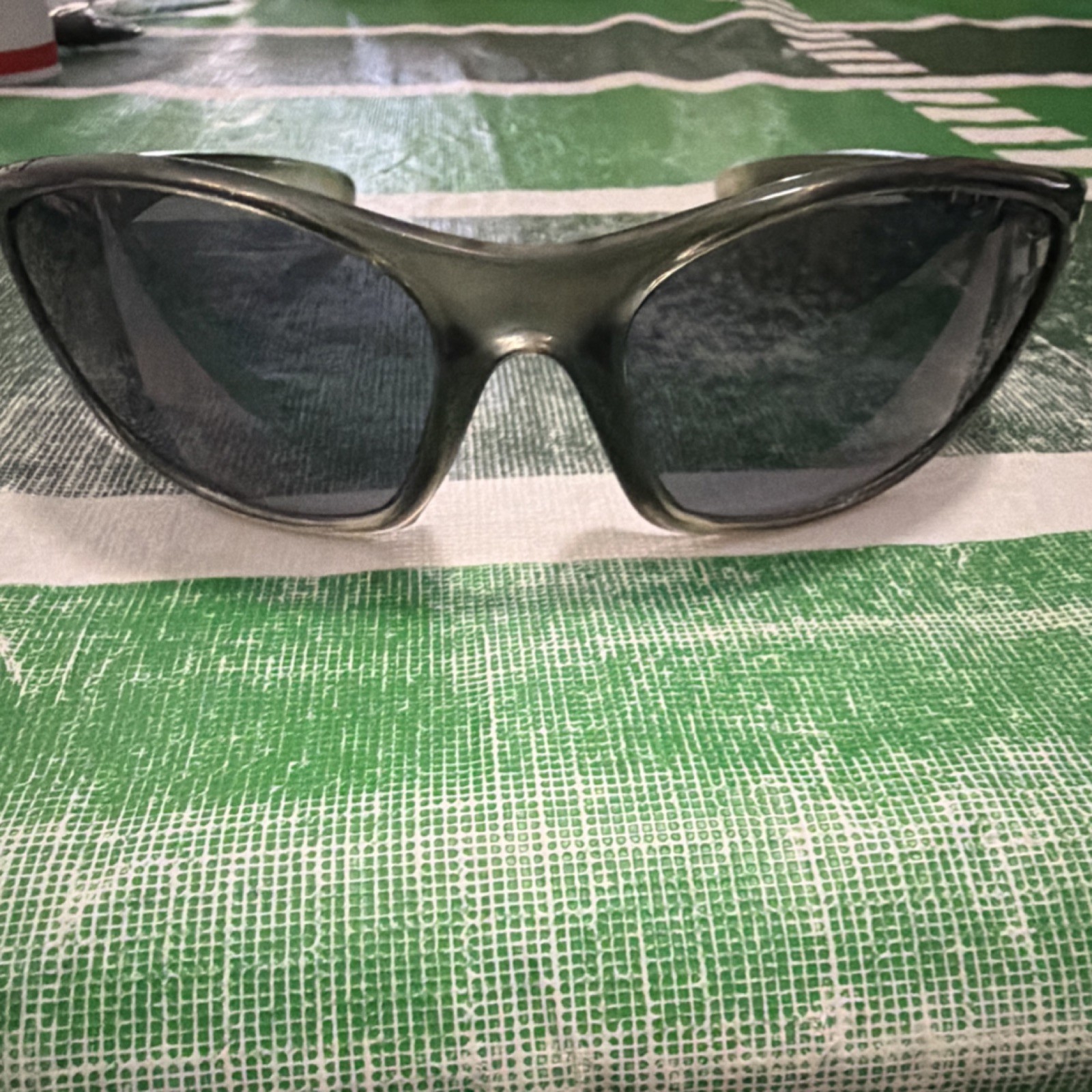 Lightweight Wrap Sunglasses Gray Plastic Frame Gray Tinted Lens Men