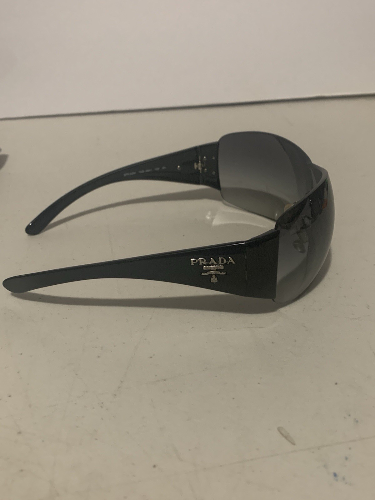 Authentic Prada SPR22M 1AB-3M1 Black Shield Sunglasses w/ Original Case & Cloth