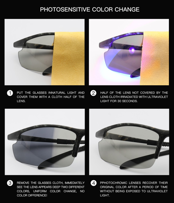 FELRES Men Photochromic Polarized Sunglasses Outdoor Driving Cycling Glasses New