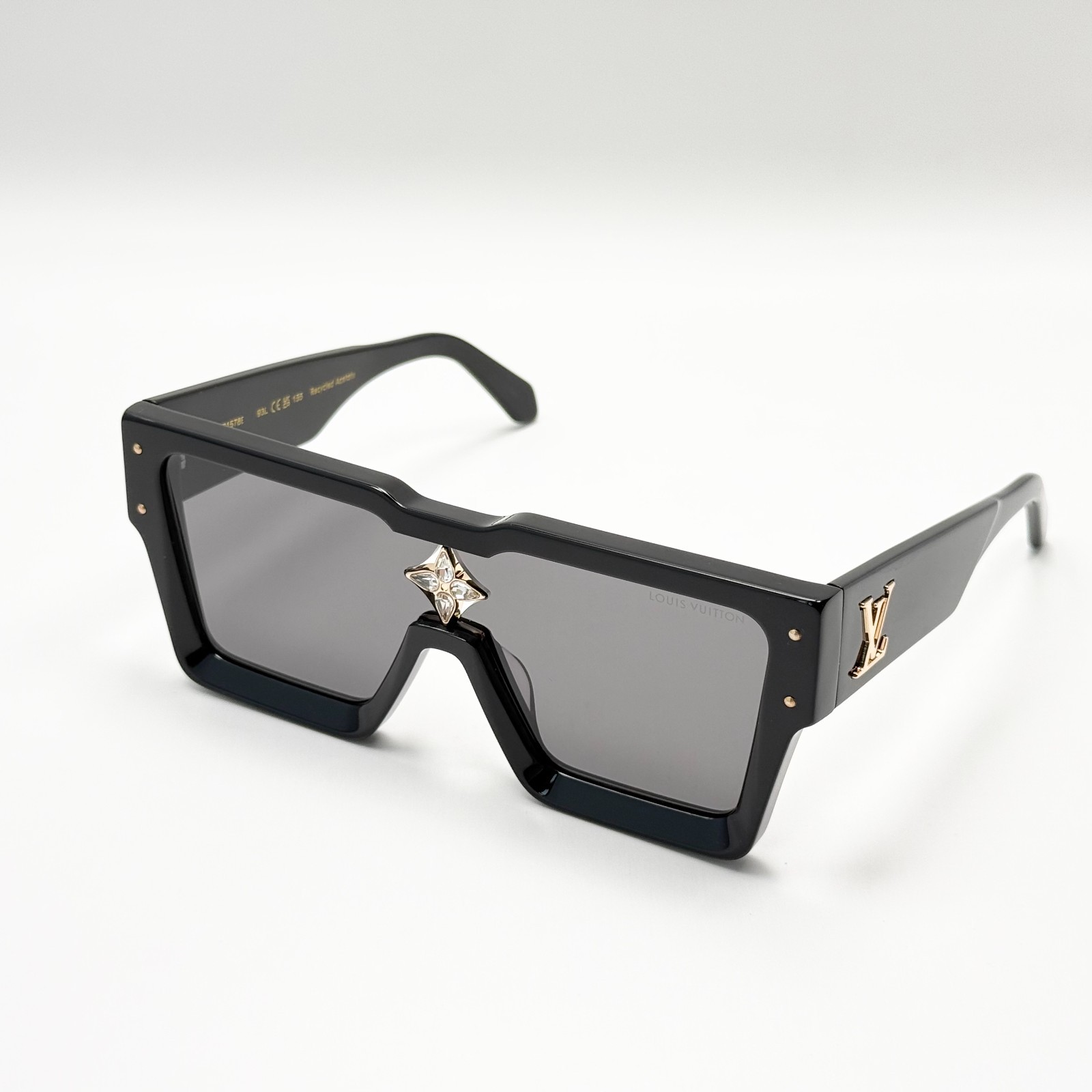 Louis Vuitton Z1578E Cyclone Shield Sunglasses Black Frame Dark Lens LV Logo