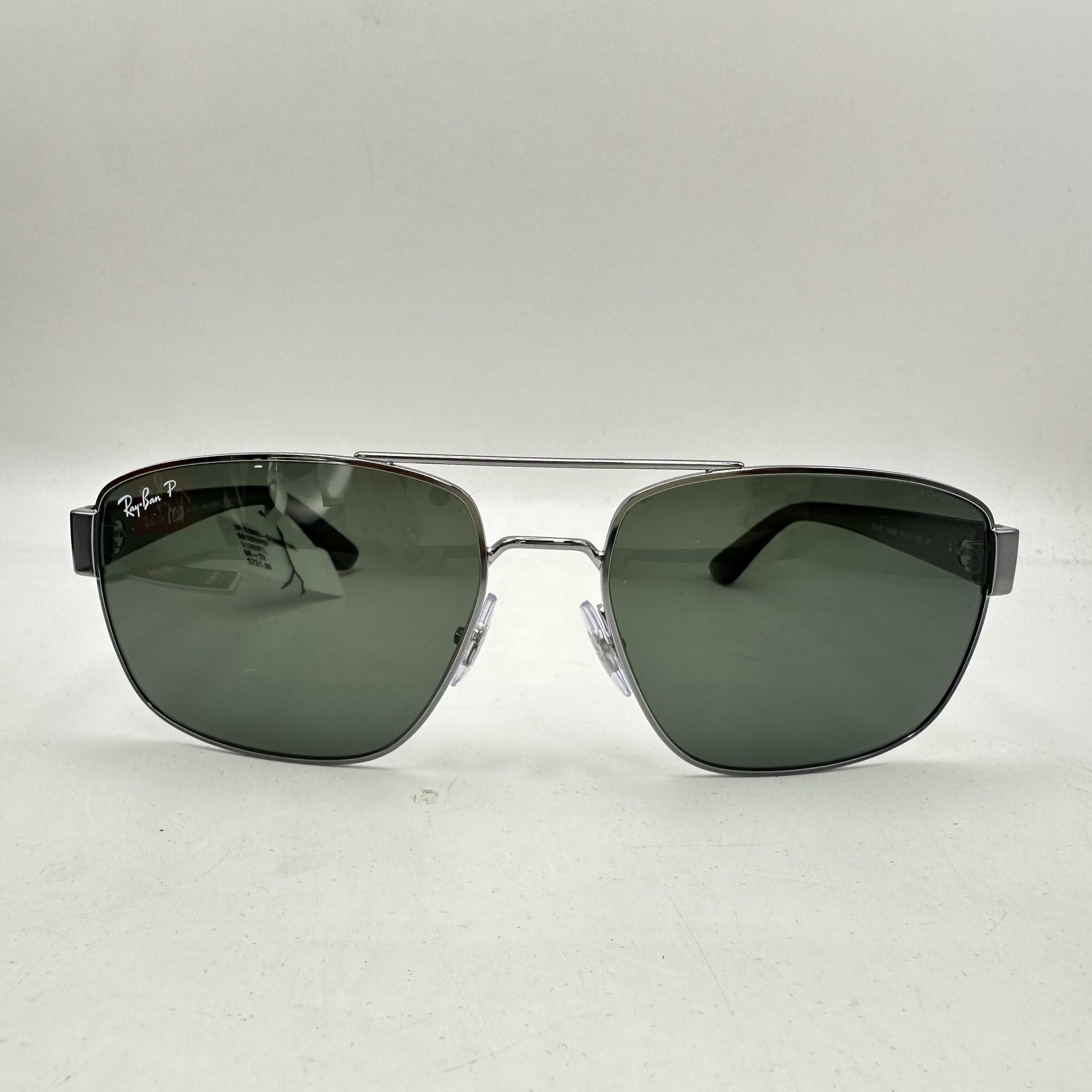 Ray Ban Mens Irregular Aviator Polar Sunglasses RB3663 Black/Green