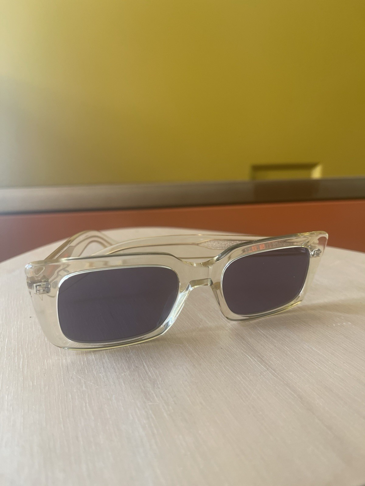 Garrett Leight California Sunglasses crystal frame purple lens GL3090 new