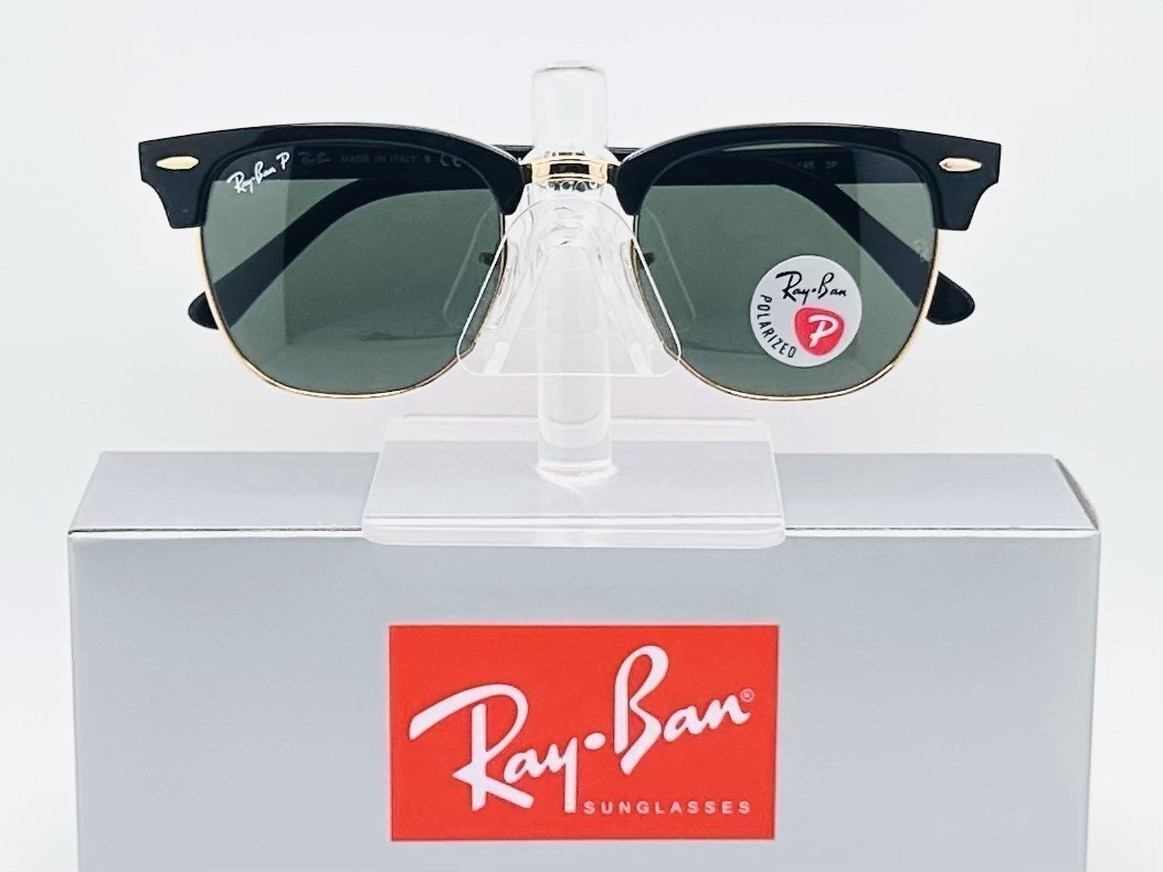 Ray-Ban Clubmaster Classic RB3016 51mm Polarized Sunglasses – Black / Green Lens