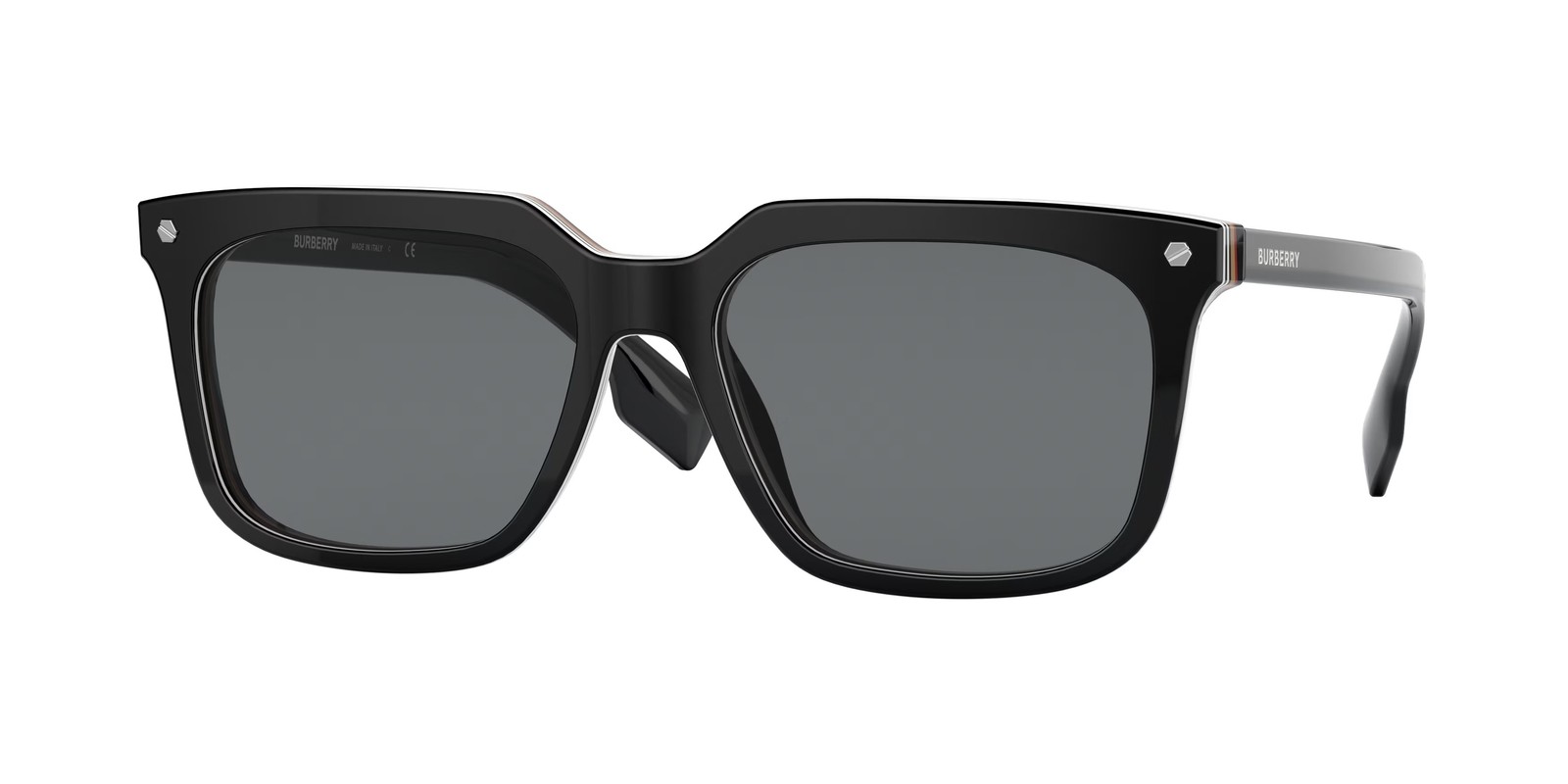 BURBERRY BE4337F 379887 Carnaby Black Dark Grey 56 mm Men’s Sunglasses