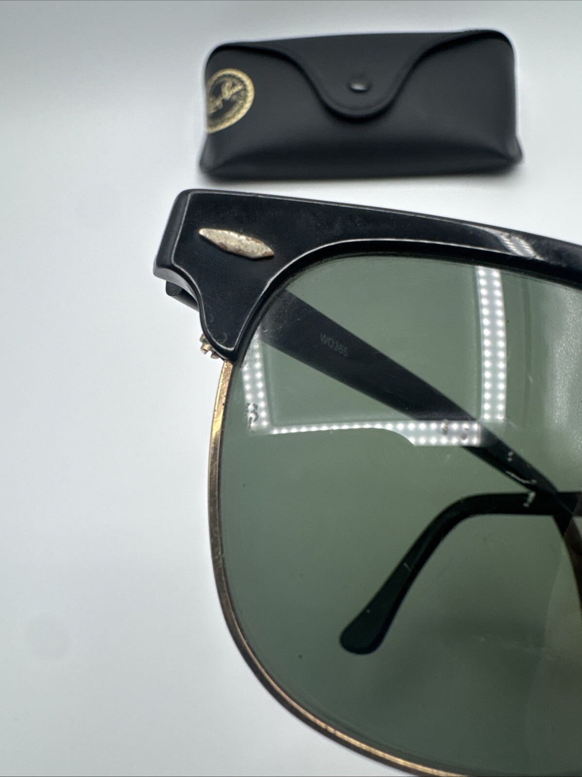 Vintage B L Ray Ban Club master W0365 Black Gold Made In USA