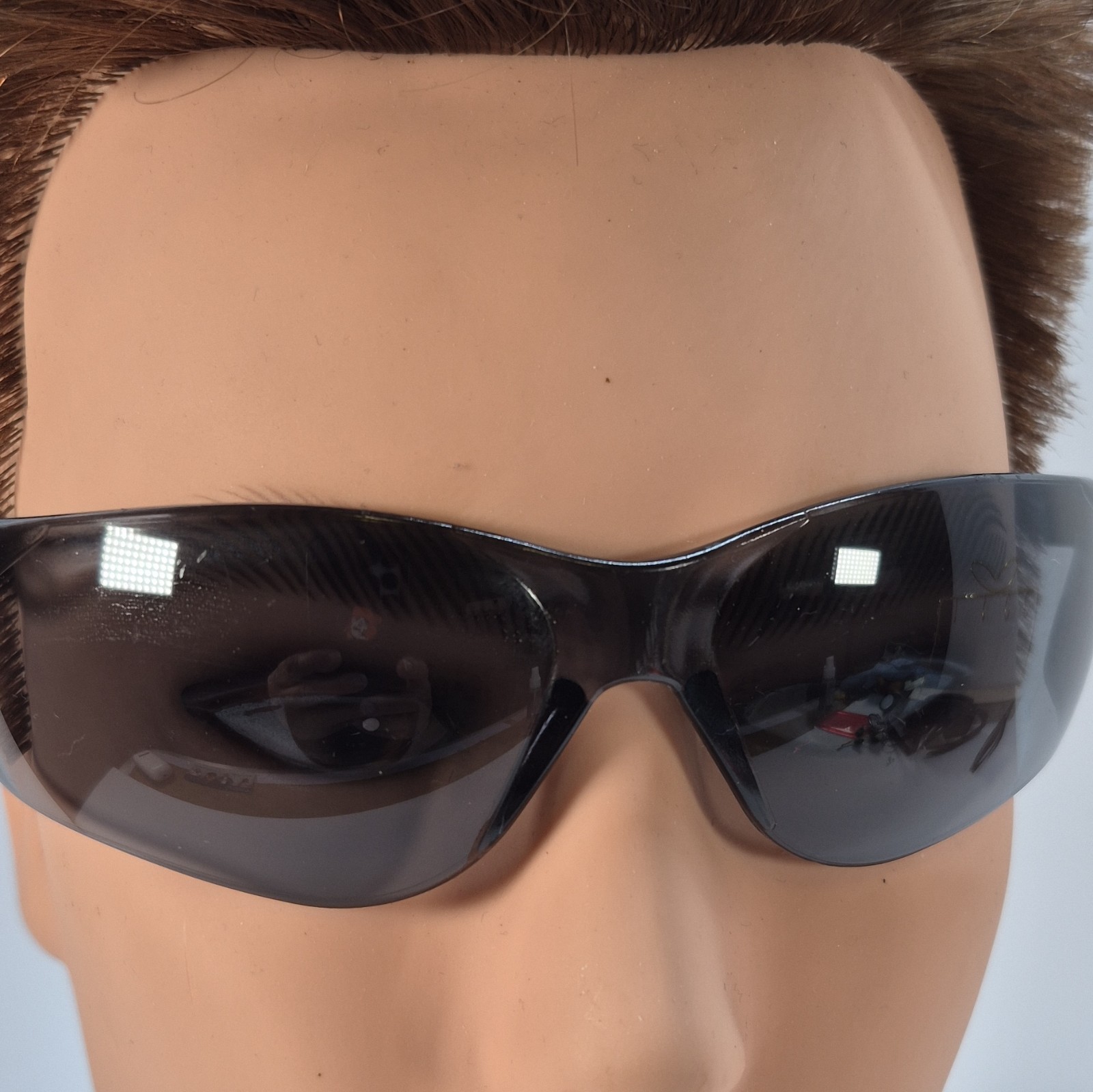 Lightweight Black Wrap Style Men’s Sunglasses Plastic Frame Gray Tinted Lens