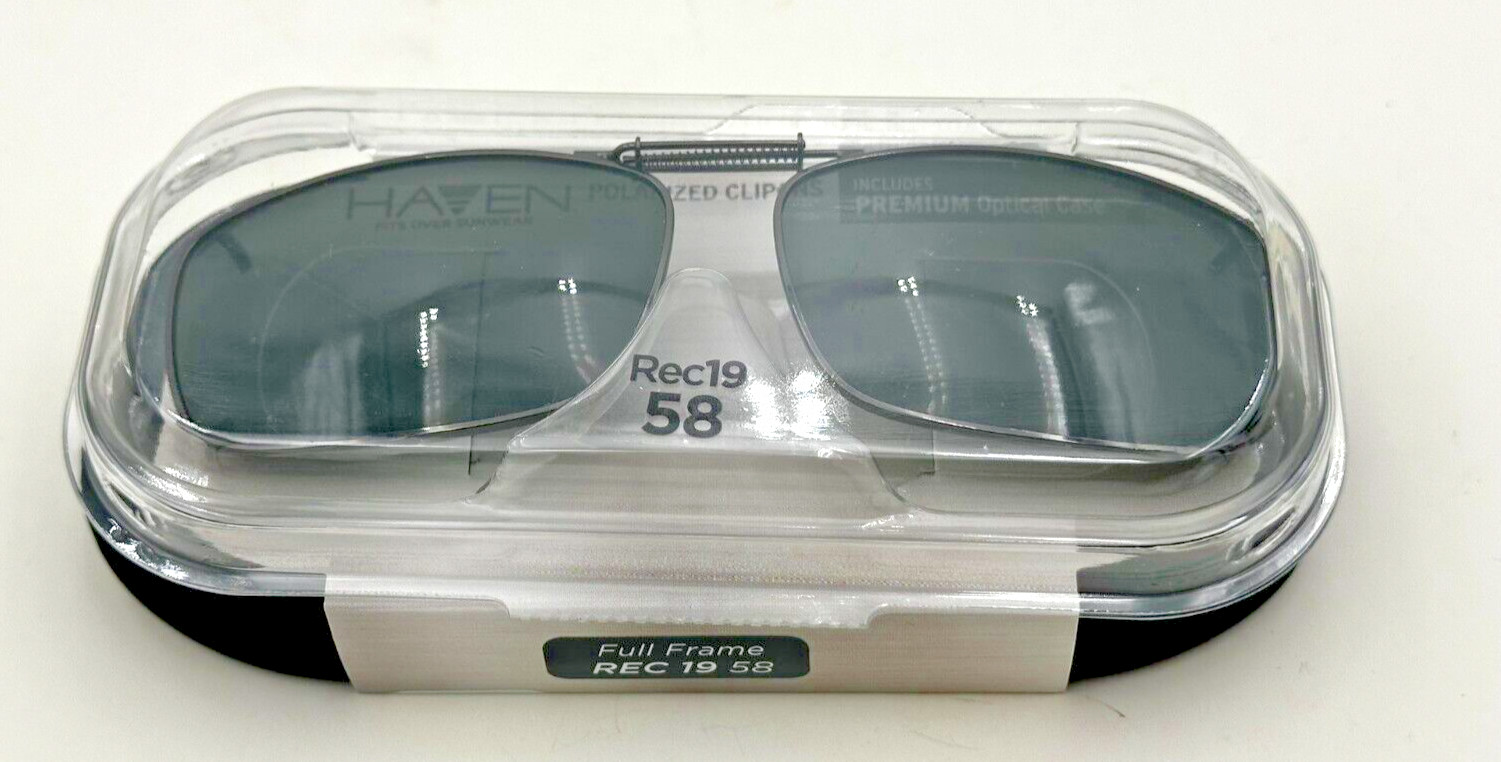 Foster Grant Haven Clip On Sunglasses Men’s Polarized Full Frame REC 19 58