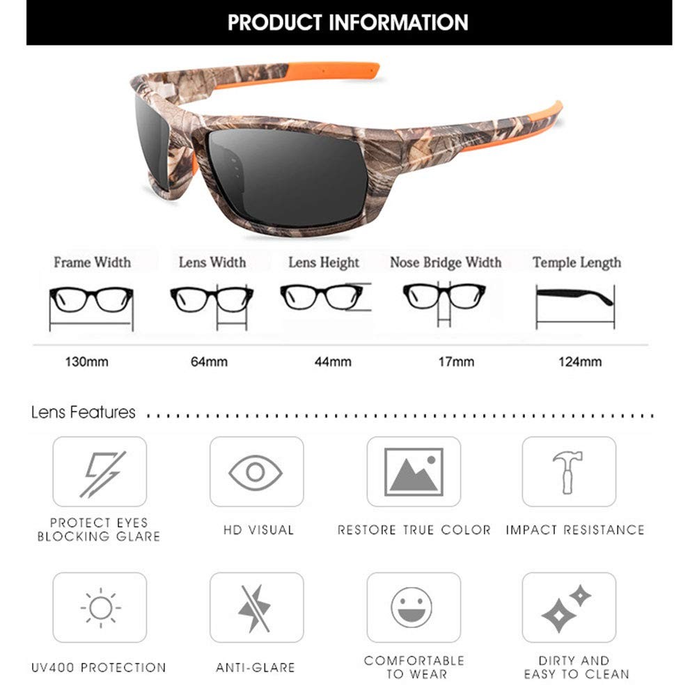 Polarized Camo Sunglasses for Men Women Fishing Sports glasses outdoor Huntin…