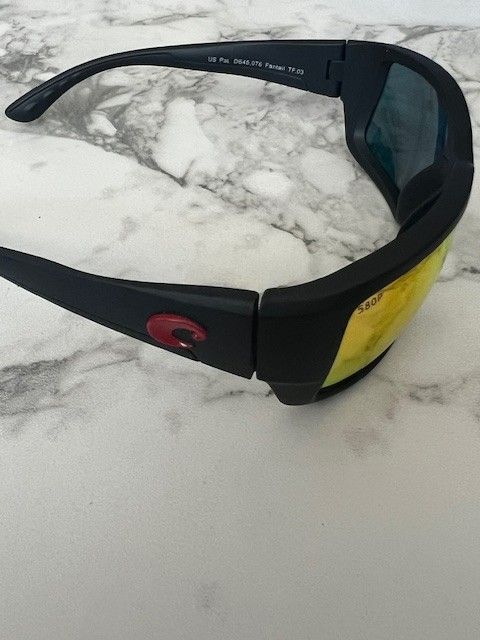 Costa Del Mar Fantail Matte Black / Gold Mirror 580P Polarized Sunglasses- FR SH