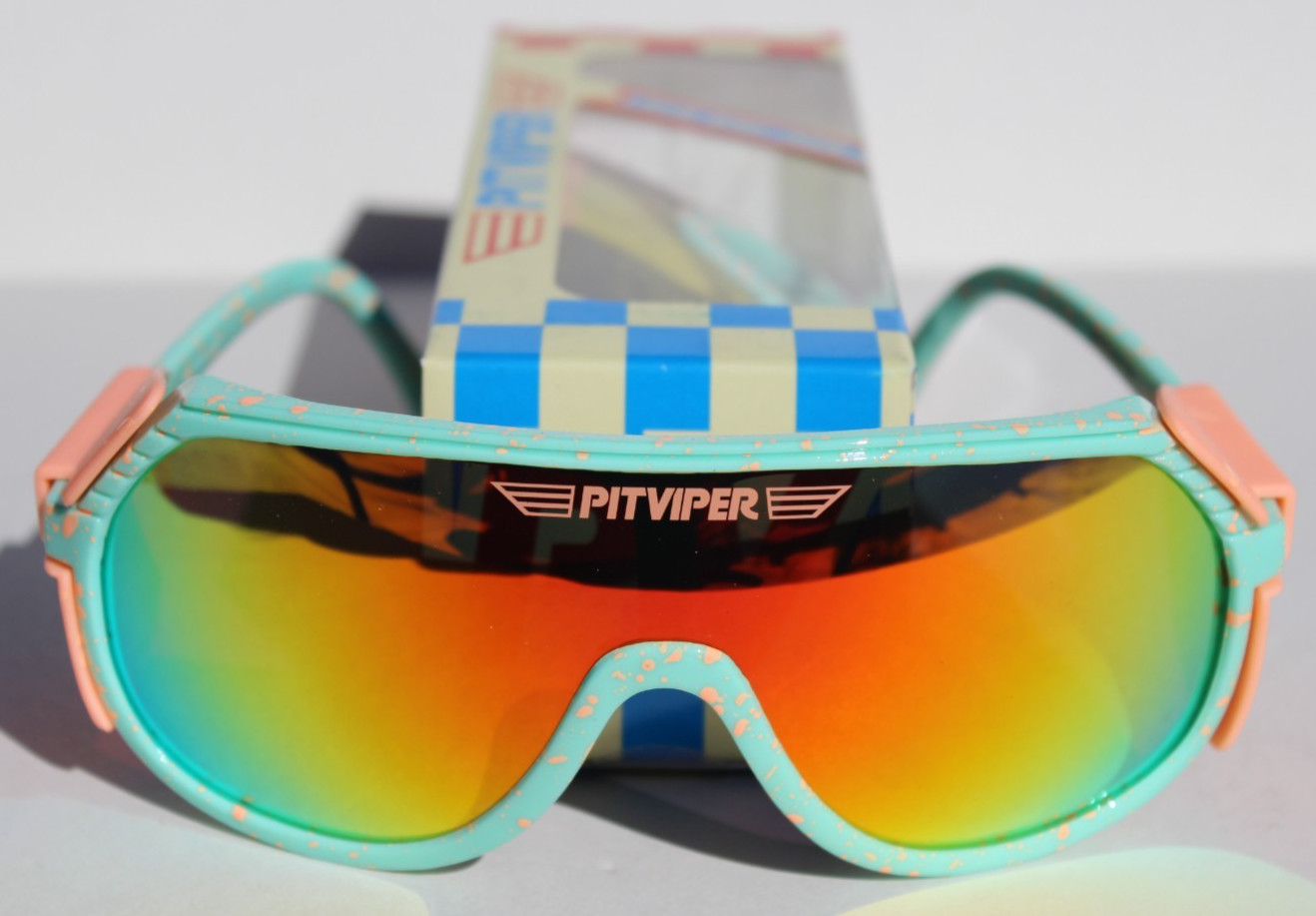 PIT VIPER The Peaches and Green Grand Prix Sunglasses Green/Orange NEW