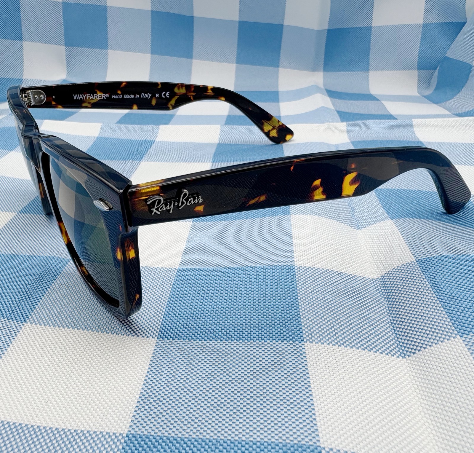 2026 RayBan Sunglasses RB2140 Original Wayfarer Tortoise Frame Green Lenses 50mm