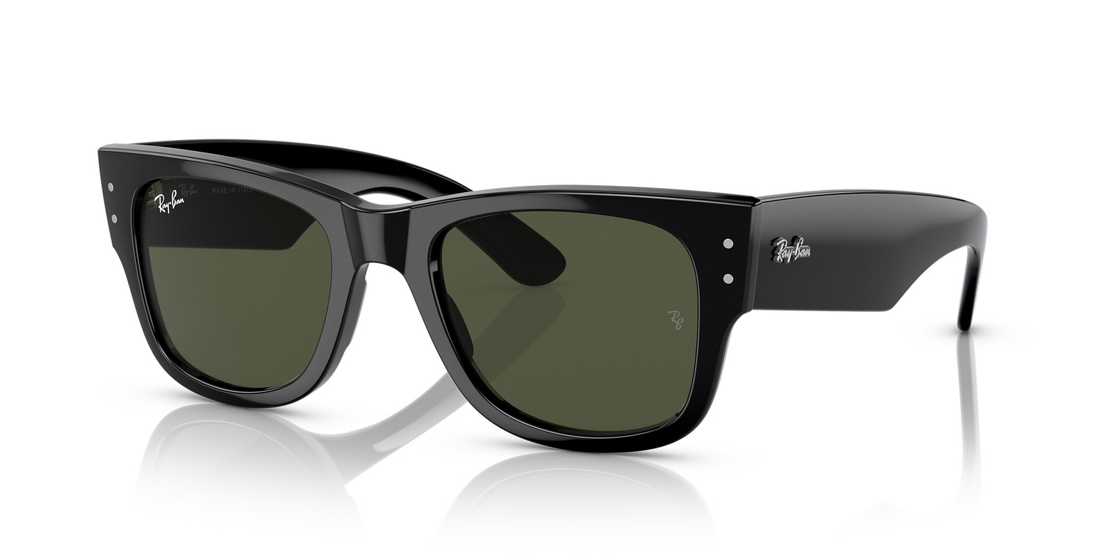 Ray-Ban Mega Wayfarer Polished Black/Green 51 mm Sunglasses RB0840S 901/31 51-21
