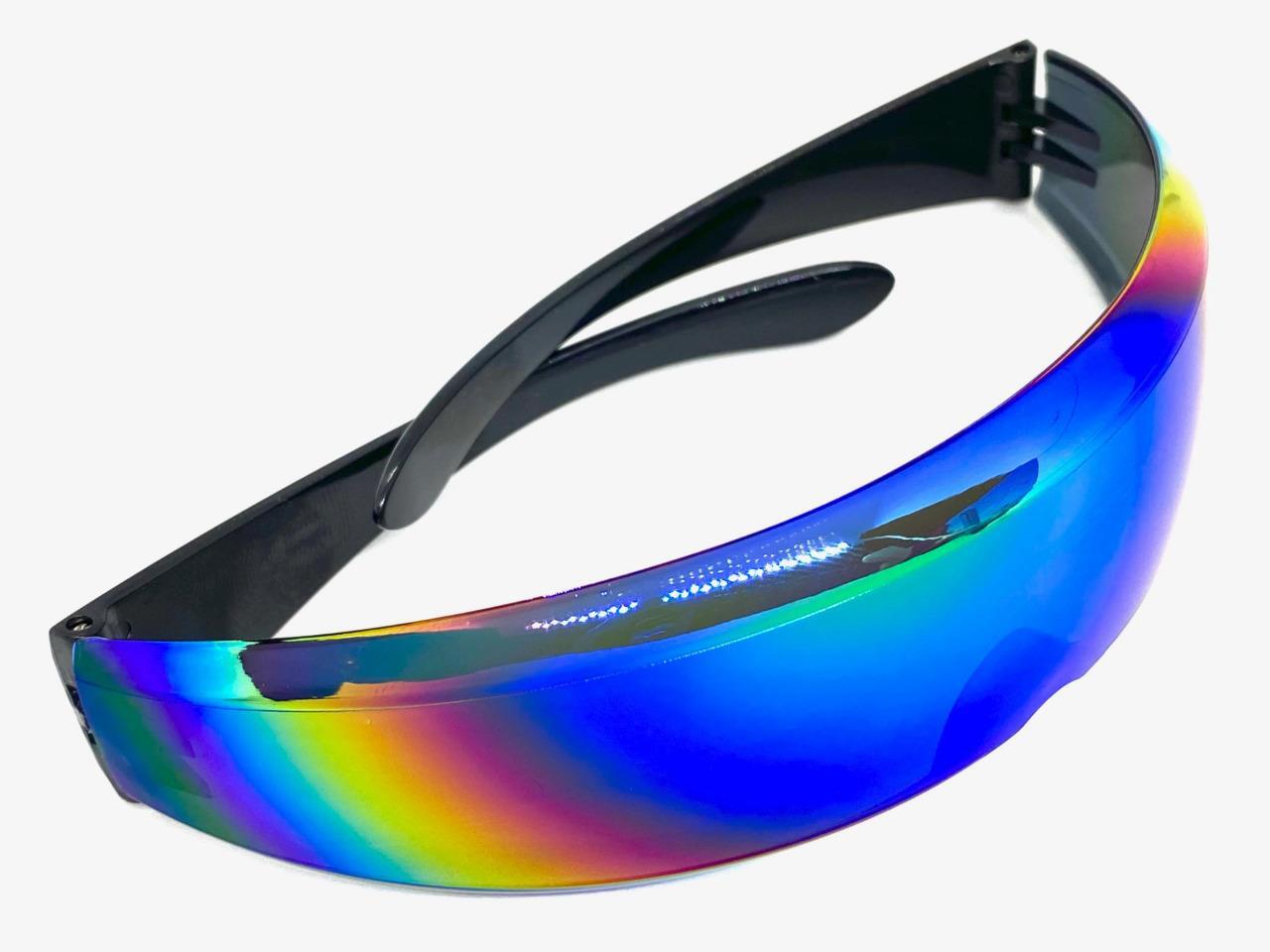 SPACE ROBOT PARTY RAVER COSTUME CYCLOPS FUTURISTIC SHIELD SUN GLASSES Thin Lens