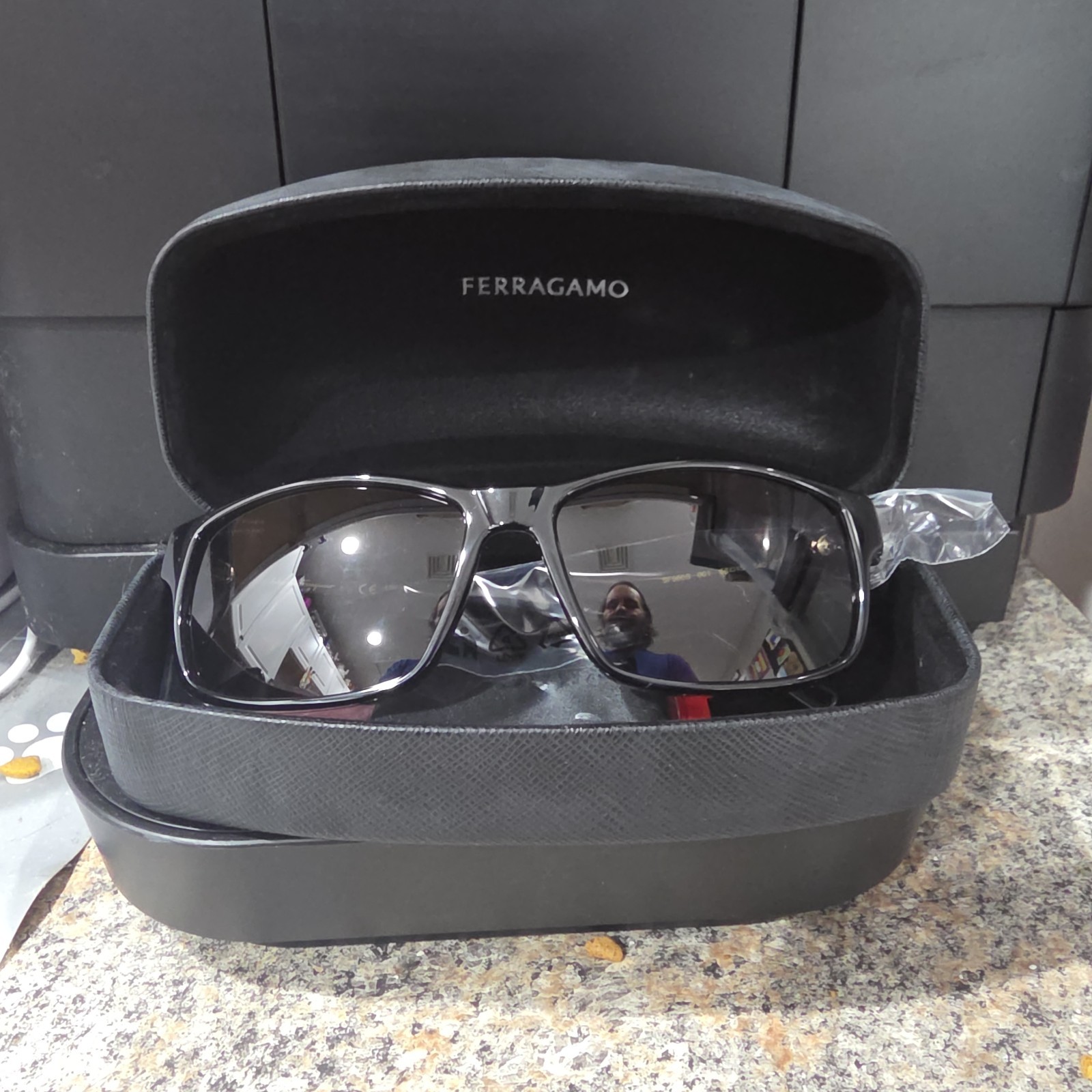 Salvatore Ferragamo Unisex Sunglasses Rectangular Shape Full Rim SF960S 001