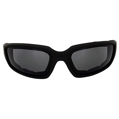 3 Pairs of Kickback Black Foam Padded Motorcycle Riding Sunglasses 1 Clear
