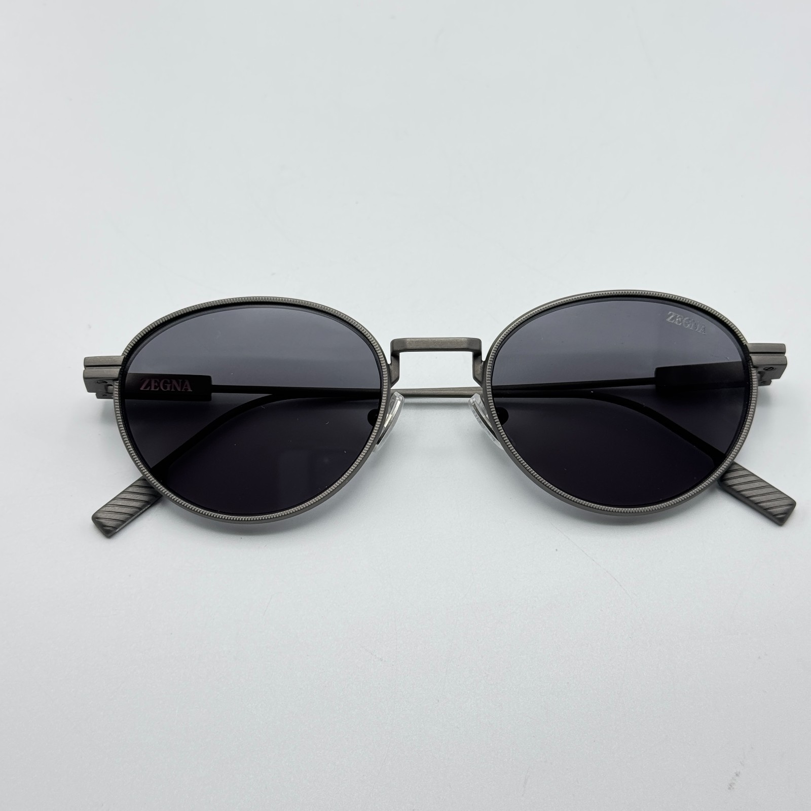 Ermenegildo Zegna Sunglasses EZ0287 09A Matte Gunmetal Frame Gray Lens 52mm