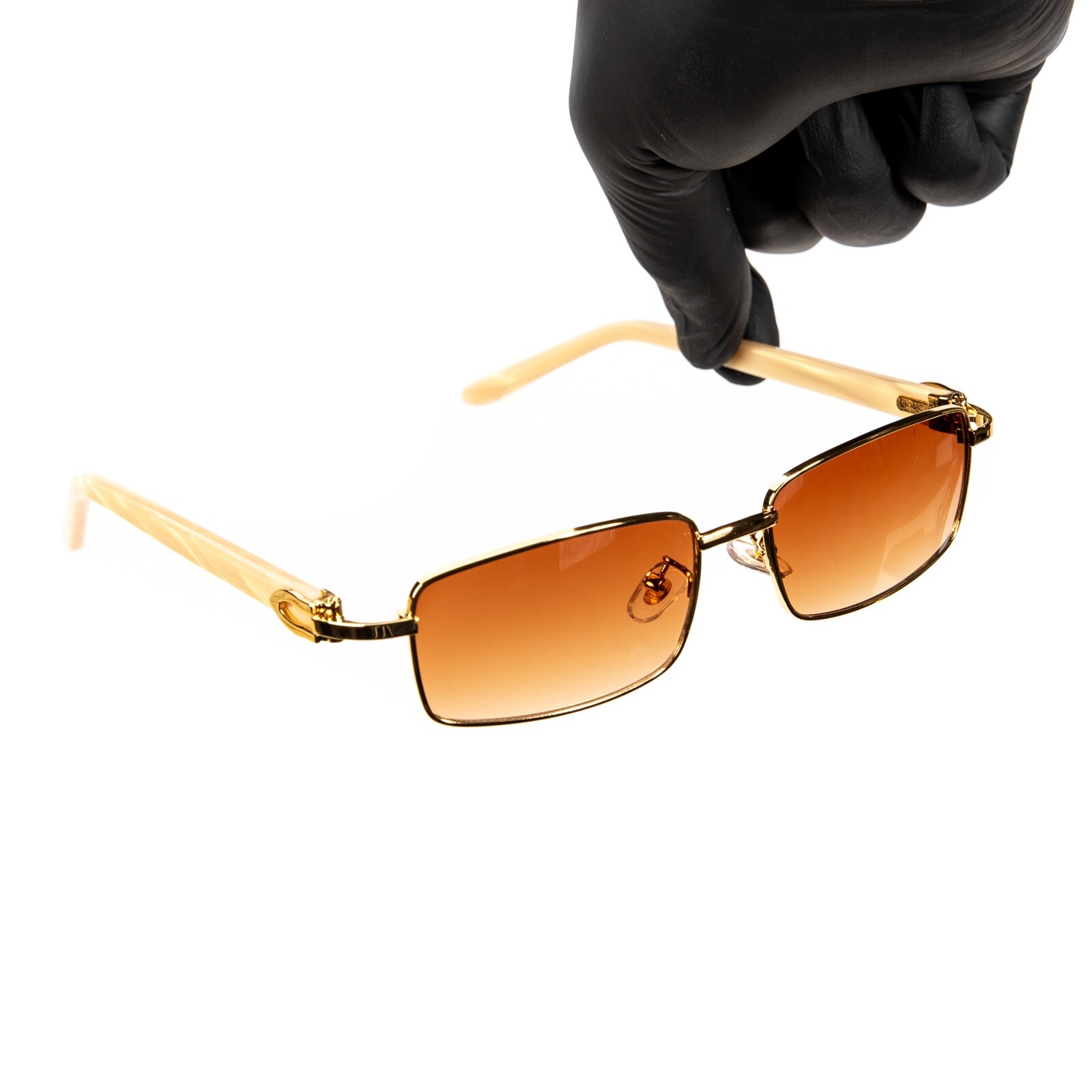 Gold Frame Orange Tint Full Rim Men’s Hip Hop Fashion Summer Sunglasses