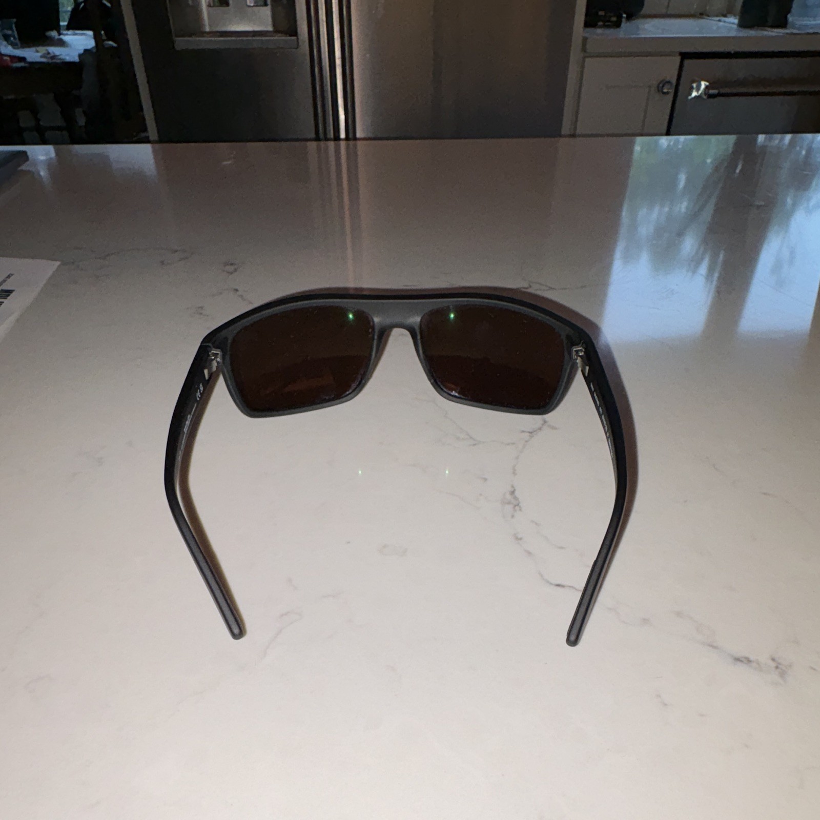 Maui Jim Men’s Polarized Lightweight Wrap Rectangle Sunglasses Black/Brown