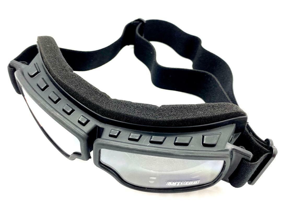 MOTORCYCLE Riding Padded Safety Protective GOGGLES Anti-Fog Lens Fit Over Helmet