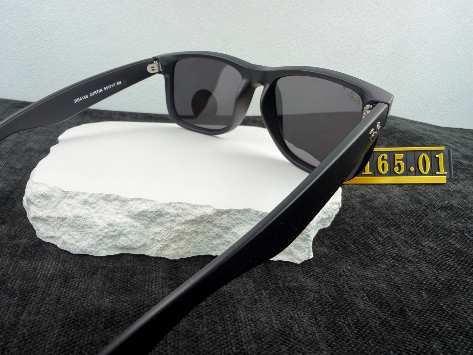 RAY-BAN RB4165 Justin Sunglasses Black Frame Polarized Grey Lens