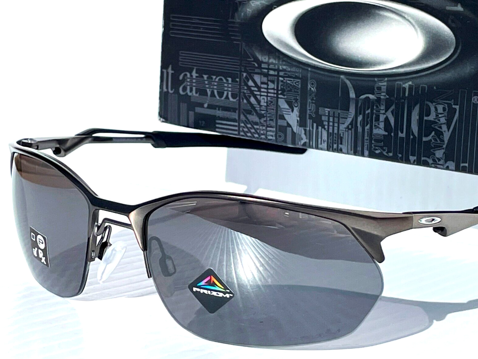 NEW Oakley WIRE TAP 2.0 Matte Gunmetal PRIZM Black Lens Sunglass 4145-02