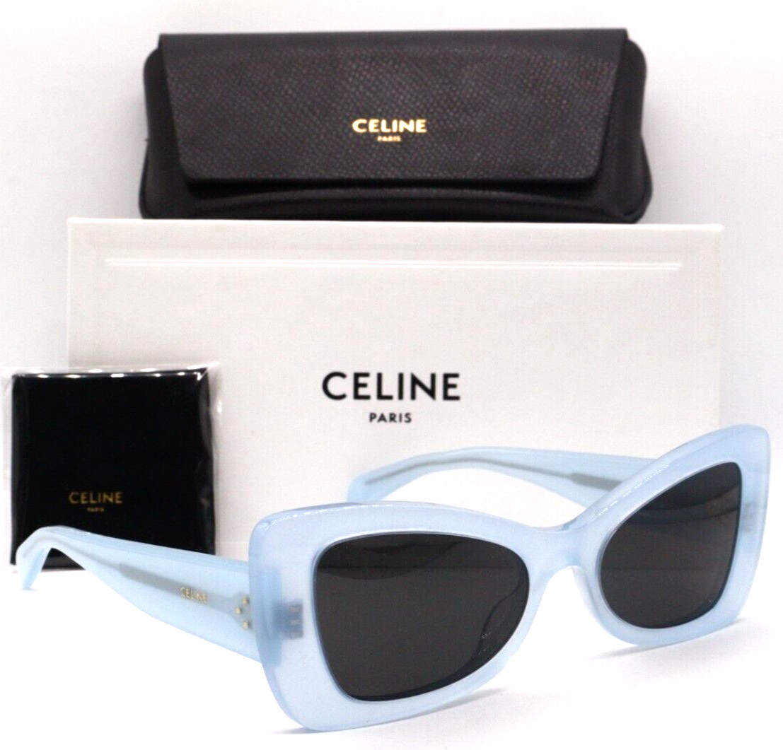 NEW CELINE CL 40236I 84A LIGHT TRANSPARENT MATTE BLUE AUTHENTIC SUNGLASSES 54-19