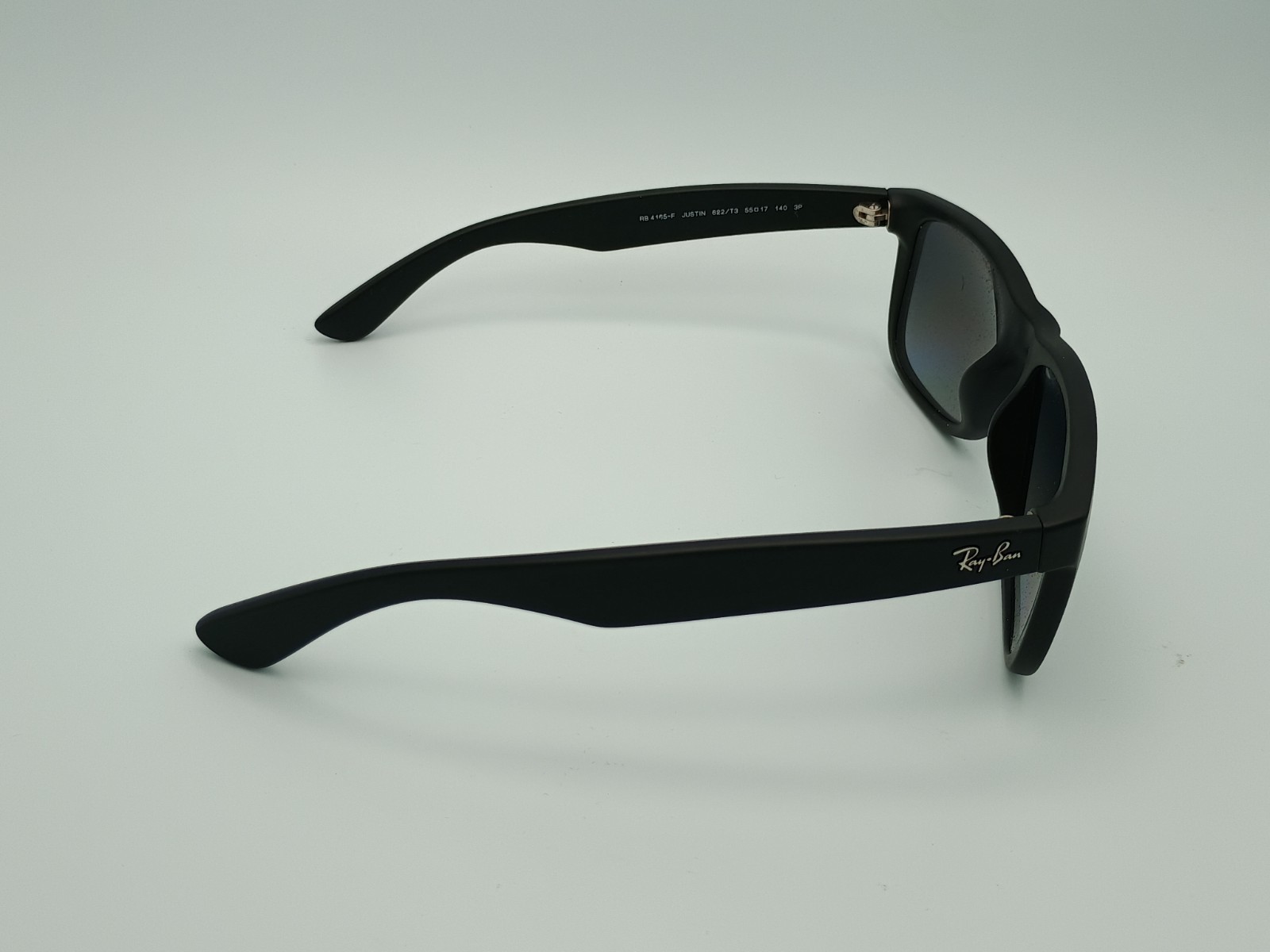 Ray-Ban RB4165F-622/T3 JUSTIN POLARIZED SUNGLASSES Matte Black 55-17-140 W/ Case