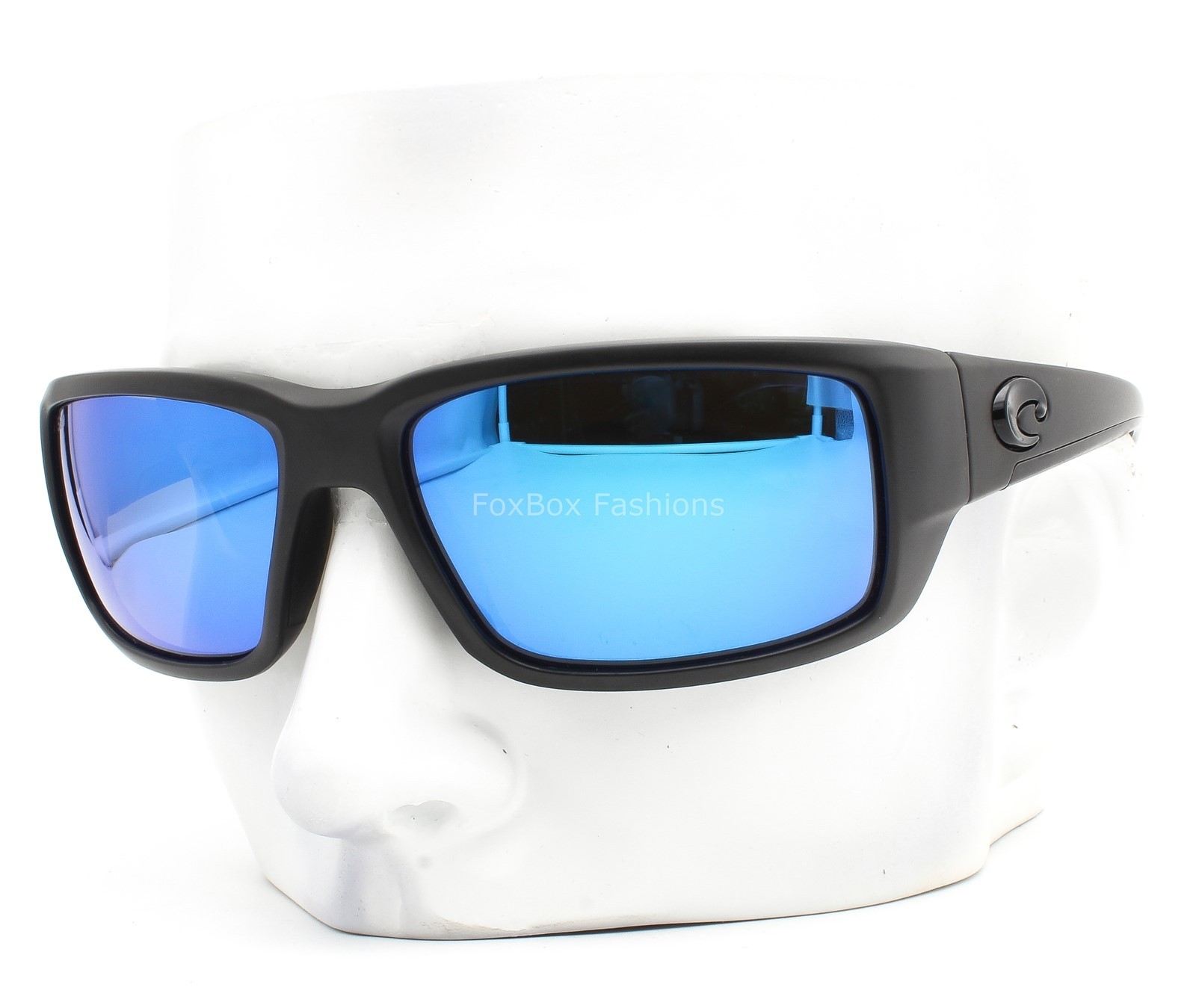 Costa Del Mar Fantail Sunglasses Matte Blackout Blue Polarized Glass 580G w/case
