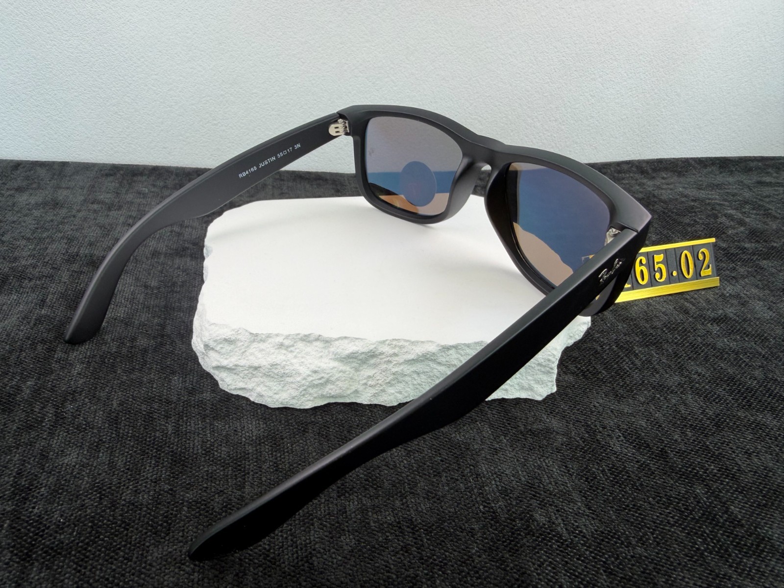Ray-Ban RB4165 Sunglasses Matte Black Frame Polarized Blue Lens