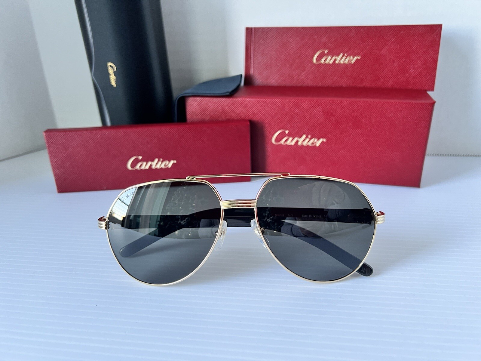 Cartier Buffs Première de Cartier Sunglasses CT0272S 001 Gold Grey Polarized