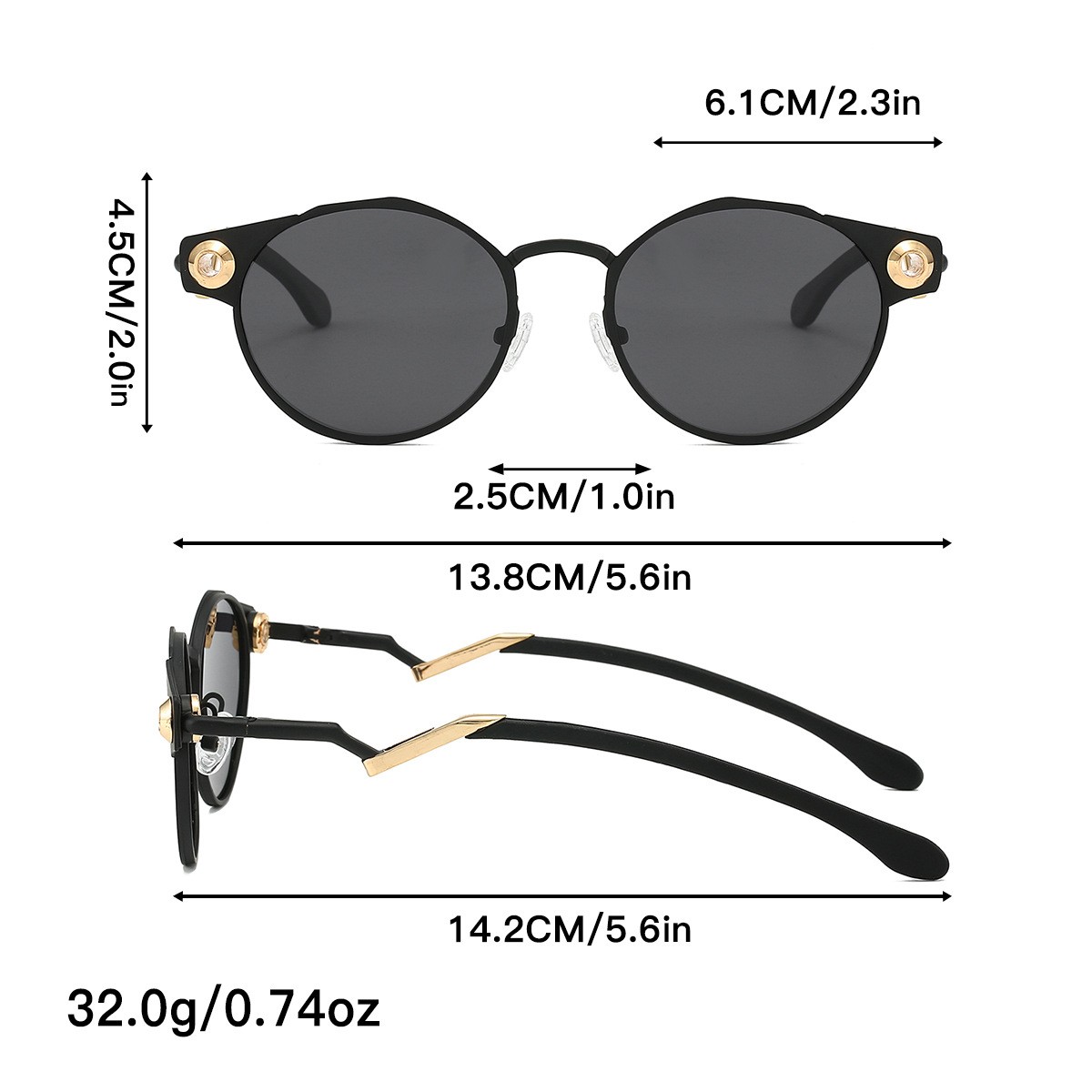 Metal Polarized Sunglasses Futuristic Design for Outdoor Cycling Sports Travel