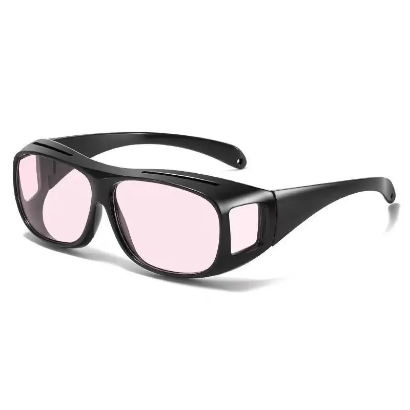 Night Vision Pro Driving Glasses Anti-Glare Polarized Wear Over Yellow Lens A