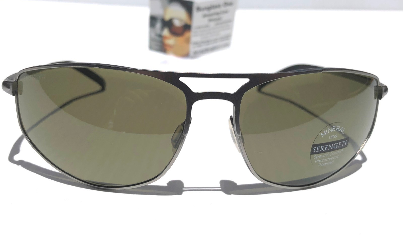 SERENGETI MASTEN Matte Gunmetal POLARIZED Mineral Green GLASS Sunglass SS579002