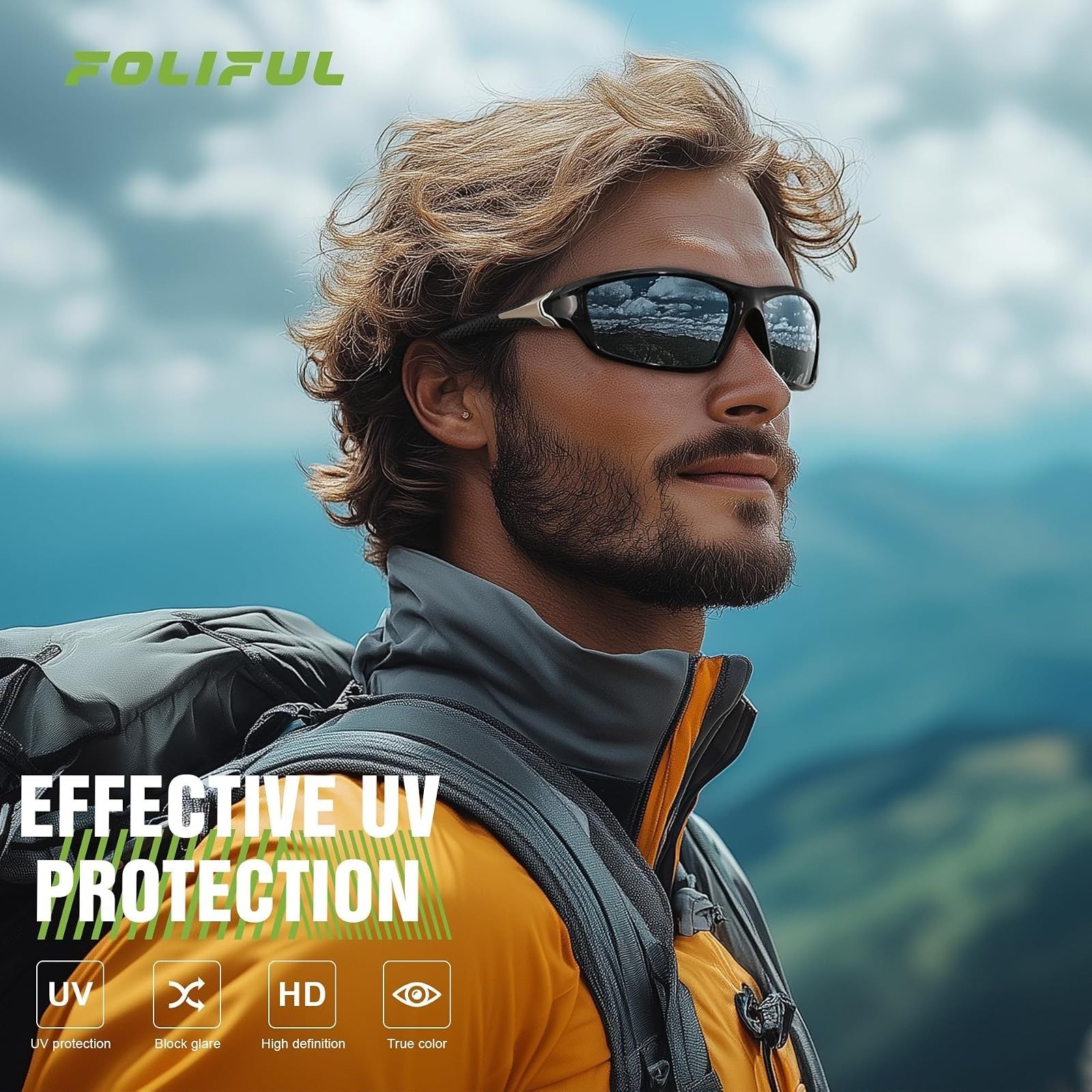 Polarized Sports Sunglasses 3-Pack Wrap Around UV Protection Men Women