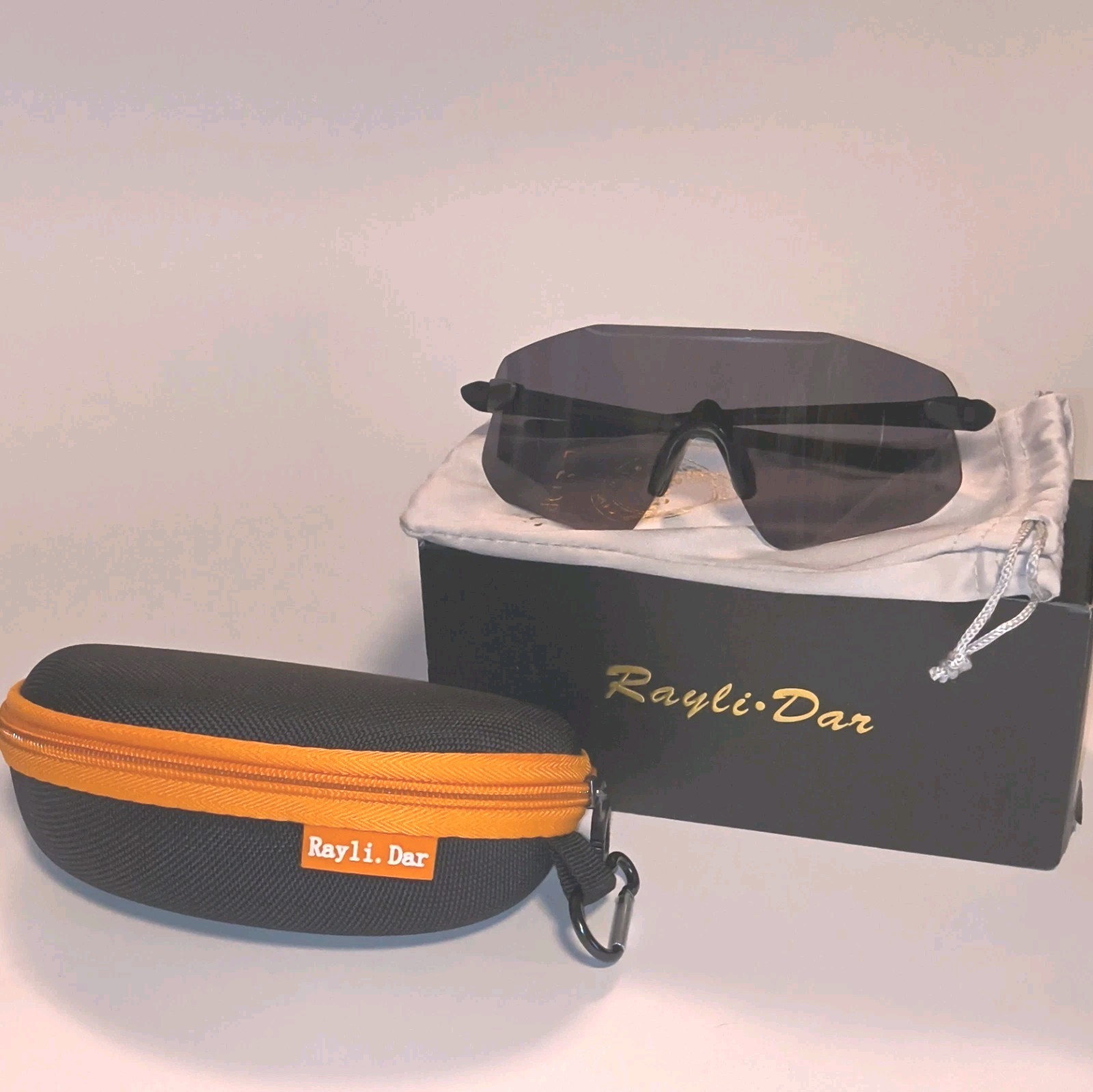 ​Rayli Dar Polarized Sports Sunglasses TR90 Mens Cycling Running Shield Wrap NIB