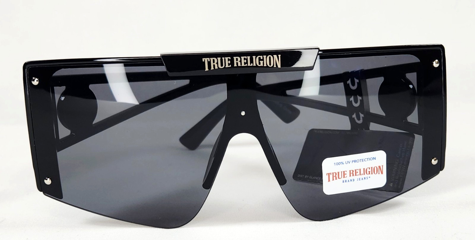 True Religion Black Shield Style 100% UV Protection Sunglasses